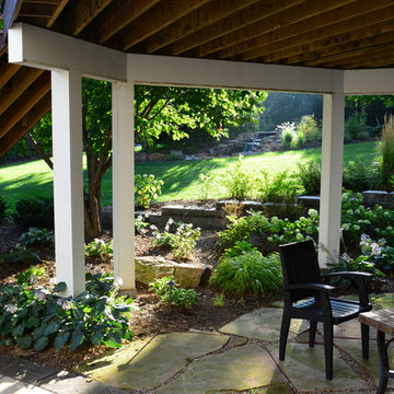 Custom Design Fireplace, Patio and Water Feature