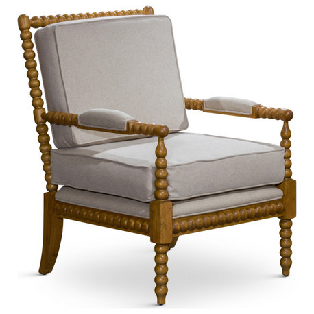DTY Indoor Living Silverthorne Spindle Chair, Weathered Oak/Beige