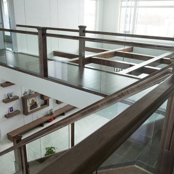 solid maple open rise stair