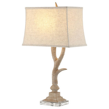 JONATHAN Y Lighting JYL6306 Antler 30" Tall LED Animal Table Lamp - Beige