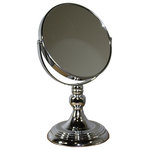ORE International - 12.25″ Silver Chrome Round X5 Magnify Mirror - 12.25″ Silver Chrome Round X5 Magnify Mirror