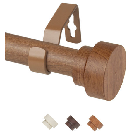 Callum 1" Diameter Curtain Rod, Chestnut, 28-48"