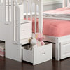 Bowery Hill Solid Wood Staircase Bunk Twin Over Full in White