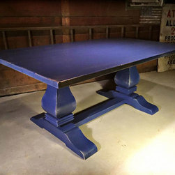 60"L Old Pine Chateau Trestle Table - Dining Tables