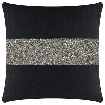 Sparkles Home Luminous Rhinestone Stripe Pillow, 16",  Black, Charcoal