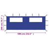 vidaXL Canopy Sidewall Pavilion Panel Walls Gazebo Sidewall with Windows Blue
