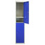 Storage Unit, Blue-Grey Finished Metal With 6-Door, Hanging Rail and Shelves