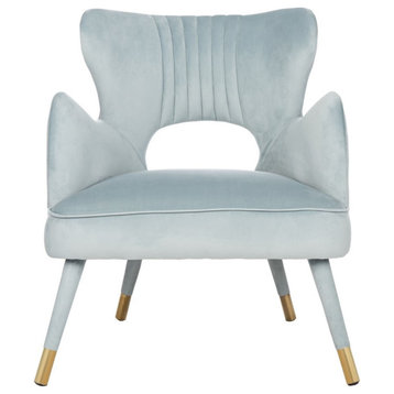 Safavieh Blair Wingback Accent Chair, Slate Blue/Gold