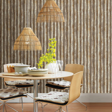 Alloy Brass Corrugated Metal Wallpaper, Sample