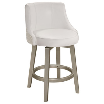 Hillsdale Stonebrooke Wood and Upholstered Swivel Stool, Counter Height