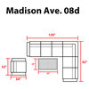 kathy ireland Madison Ave. 8 Piece Aluminum Patio Furniture Set 08d, Almond