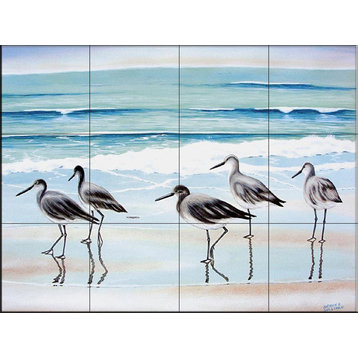Tile Mural, 5 Birds by Patrick Sullivan