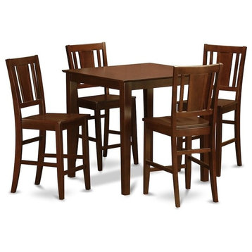 5-Piece Counter Height Dining Set, Counter Height Table And 4 Kitchen Chairs