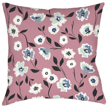Laural Home Kathy Ireland Delicate Floral Toss Indoor Decorative Pillow, 18"x18"