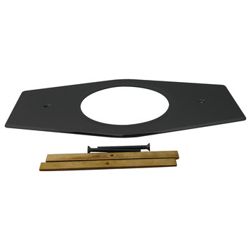 One-Hole Remodel Plate For Moen And Delta In Powder Coated Flat Black