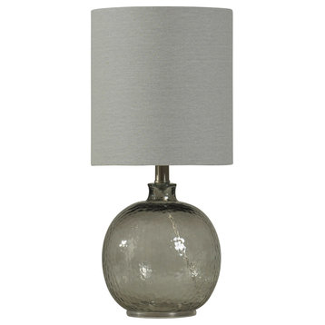 Clear Round Table Lamp, Smoke