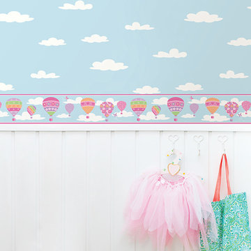 Balloons Blue Border