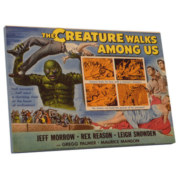 Sci Fi Movies "The Creature Walks Among Us" Gallery Wrapped Canvas Wall Art