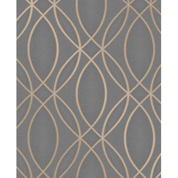 Lisandro Taupe Geometric Lattice Wallpaper Bolt