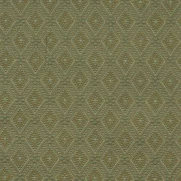Green Connected Diamonds Woven Matelasse Upholstery Grade Fabric By The Yard