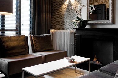 Inspiration for a transitional living room remodel in Amsterdam