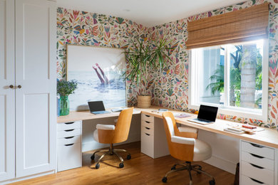 Home office - small coastal home office idea in San Diego