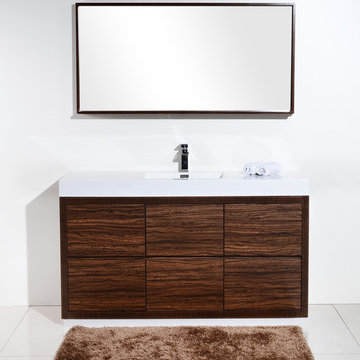 Lavanity 60" Walnut Single Sink Floor Mount Bathroom Vanity-FMB60SWNT-$899