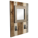 My Barnwood Frames - Mountain Vista Mirror With Hooks, 18"x24" - This fun Mirror is made from reclaimed barnwood slats and is a customer favorite for entry ways. This mirror has 2 rustic hooks below it for functional use of hanging items.