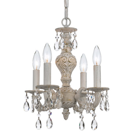 Paris Market 4 Light Swarovski Spectra Crystal White Mini Chandelier