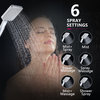 6 Spray Setting High Pressure Handhled Shower Head Set Chrome