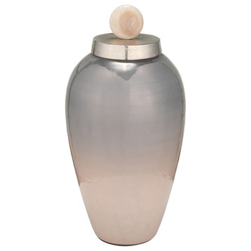 20"H Glass Vase, Blush Knob, Champagne