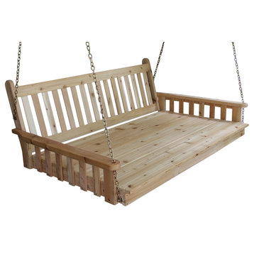 Cedar Traditional English Swingbed, Unfinished, 4 Foot