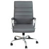 Flash Furniture Leather High Back Office Chair in Gray