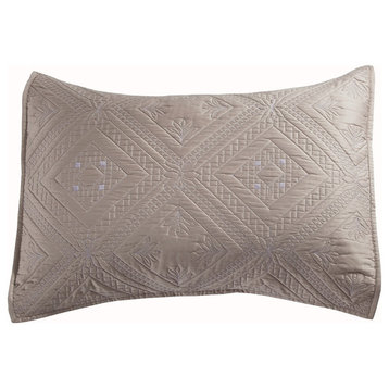 Fern Crystal Pillow Sham, Khaki, Standard