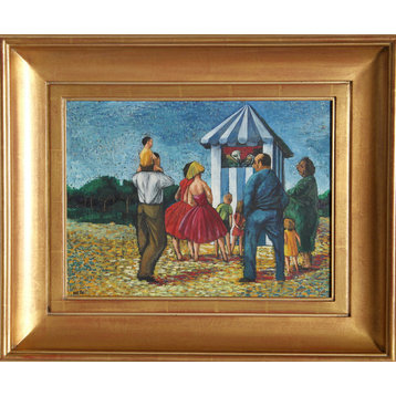 Liz Nicholls "Punch and Judy No. 1" Oil Painting