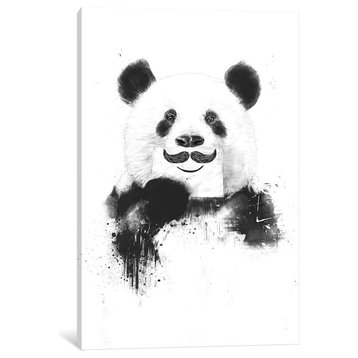 "Funny Panda" by Balazs Solti, Canvas Print, 26"x18"