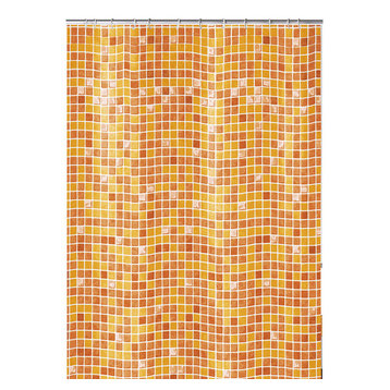 Mosaic PEVA Non Toxic Shower Curtain, Mandolino, Sunshine