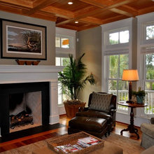 Fireplace mantel and surrounds.