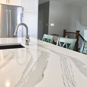 Clean White and Grey Transitional Kitchen Renovation