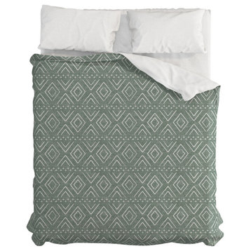 Deny Designs Little Arrow Design Co Farmhouse Diamonds Sage Bed in a Bag, King
