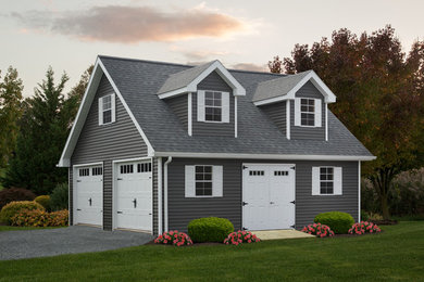 Example of a classic two-car garage workshop design in Philadelphia