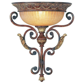 1 Light Wall Sconce in Mediterranean Style - 13.7 Inches wide by 17 Inches high