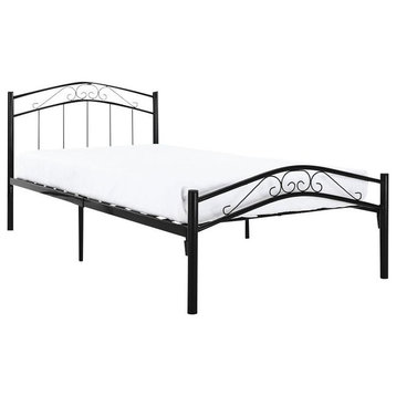 Hawthorne Collection Twin Metal Bed in Black