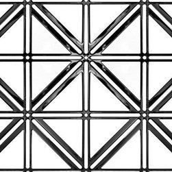 0606 Aluminum Backsplash Tile - Glossy Black & Glossy White - Wallpaper