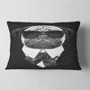 Funny Dog with Black Glasses Animal Throw Pillow, 12"x20"