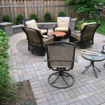 Backyard Patio, Seat Wall and Pillars