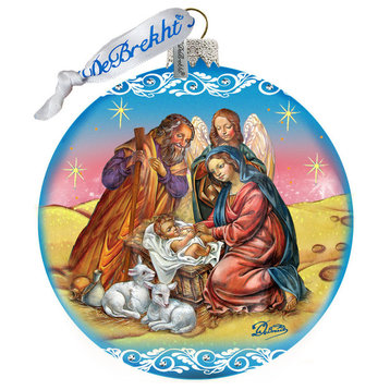 Nativity Ball In Blue Le Ornament