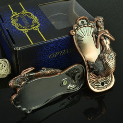 QYN12 Mermaid Zinc Alloy Curtain Tieback Holdbacks in Copper Color - Window Treatment Accessories