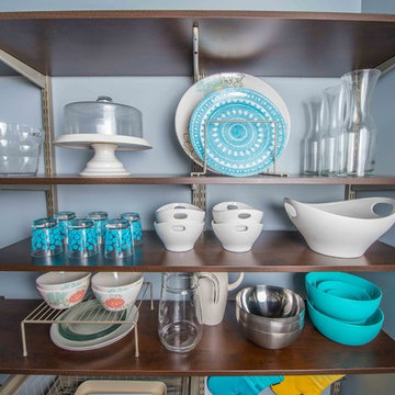 Organized Pantry Shelving | freedomRail Chocolate Pear Shelving