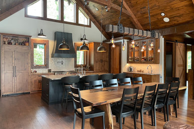 Inspiration for a rustic dining room remodel in Minneapolis